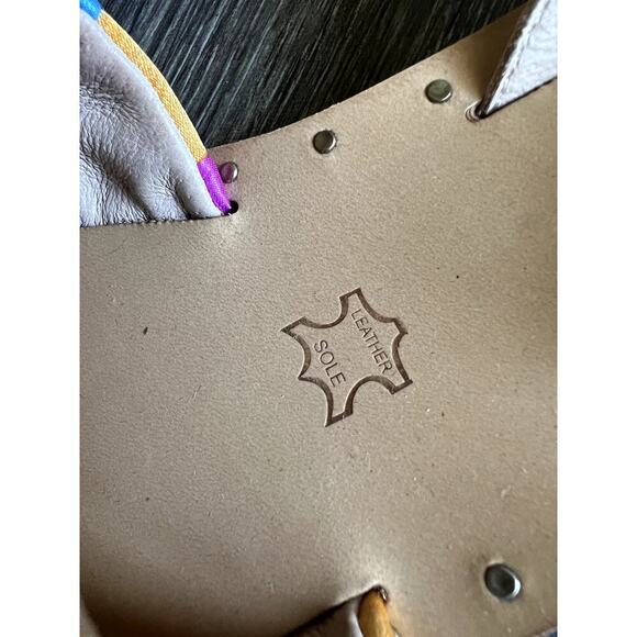 Anthropologie Slingback Slide Sandals Multicolor Satin - Picture 5 of 6